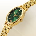 thumbnail image 3 of BERNY Small Gold Watches for Women, Dainty Luxury Oval Sunray Dial, Stainless Steel Bracelet Watch, Adjustment Tool Included, Waterproof, Fashion Ladies Analog Quartz Wrist Watch Gifts (Green), 3 of 11