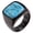 Black Blue, variant on Stainless Steel Square Gemstone Brushed Finish Rings for Men Statement Comfort Fit Jewelry Silver Brown Size 11