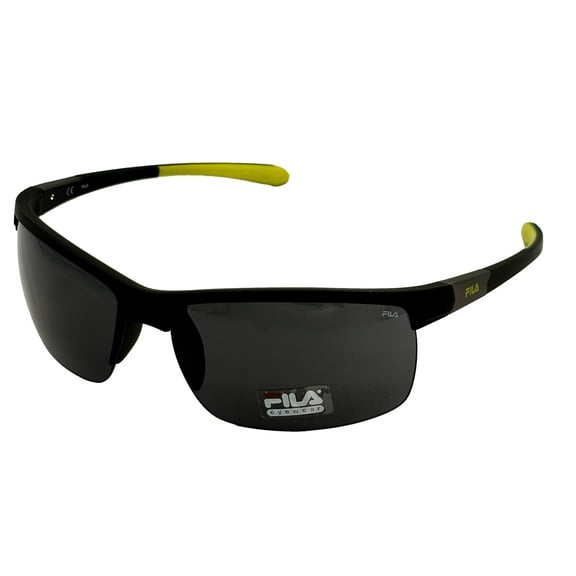 Fila Plastic Light Flash Lens Men's Rimless Sunglasses, Matte Black