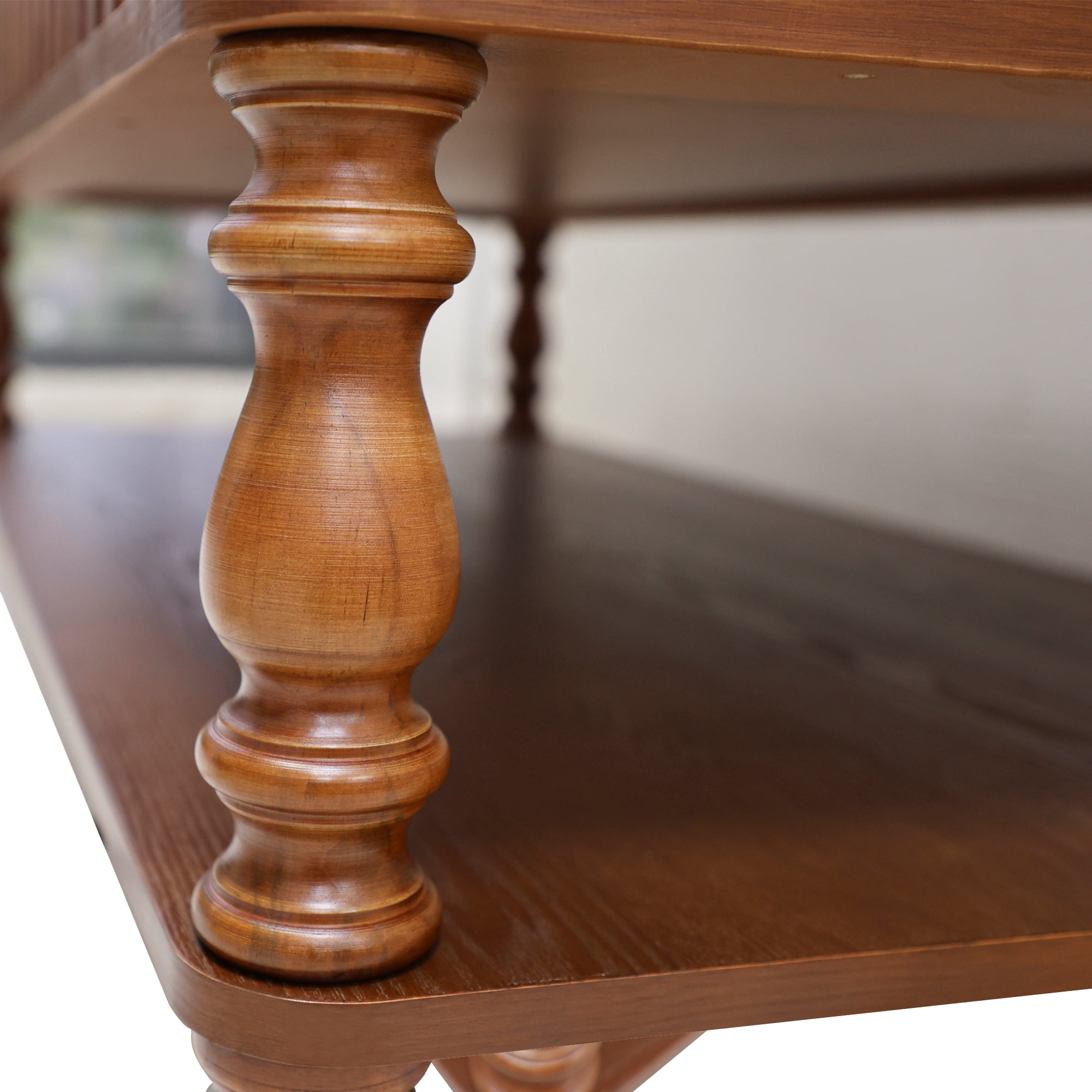47.24" Lift Top Coffee Table with Hidden Storage and Open Shelf, Solid Wood Center Table with Fluted Design & Roman Column Legs, Tool-Free Assembly for Living Room, Vintage Brown