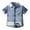 Blue, variant on Kiijoy Boys Short Sleeve Plaid Shirt Summer Casual Loose Button Down Shirt