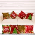 thumbnail image 6 of JingChun 4Pcs Christmas Pillow Covers 17x17 Inch Merry Christmas Pillow Cases Christmas Velvet Throw Pillow Covers Xmas Holiday Pillow Covers Outdoor Couch Sofa Cushion Coversh, 6 of 9