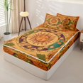 thumbnail image 2 of Erosebridal Retro Sun Mandala Zipper Full Size Comforter Sets with Fitted Sheet and 2 Pillowcases,Floral Zipper Bedding Set For Adults,Reversible,4pcs, 2 of 7
