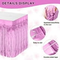 thumbnail image 5 of Metallic Foil Fringe Table Skirt, 108 X 29 inch Tinsel Table Skirt for Baby Showers Wedding Birthday Party(Pink), 5 of 5