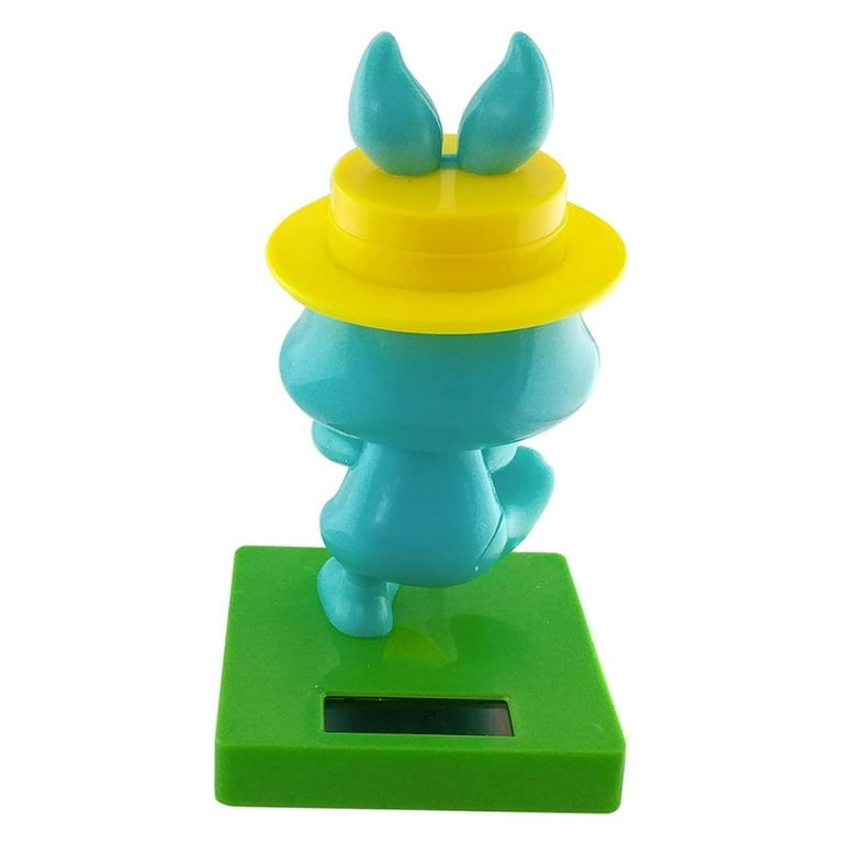 Easter Solar Bobble-Head Dancers Blue Bunny and Chicks Table Desk Car  Dashboards Decorations Solar Dancing Toy Dancing Figurine (2 Count)