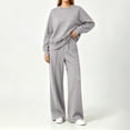 thumbnail image 4 of QQZ Wide Leg Pants 2 Piece Outfit For Women, Workout Sets For Women, Long Sleeve Top And Palazzo Pants Casual Tracksuit, 4 of 4