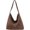 Brown, variant on Vintage Suede Tote Bag Fall Winter Retro Colors Versatile Commute Shoulder Bag Handbag Women Magnetic Closure Handbag