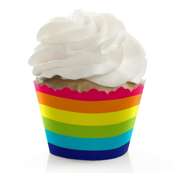 Big Dot of Happiness Love is Love - Pride - Rainbow Party Decorations - Party Cupcake Wrappers - Set of 12