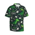 thumbnail image 2 of Fotbe T Rex And Dinosaur Bone Hawaiian Shirt For Men Unisex Summer Beach Casual Short Sleeve Cotton Linen Button Down Shirts-Small, 2 of 9