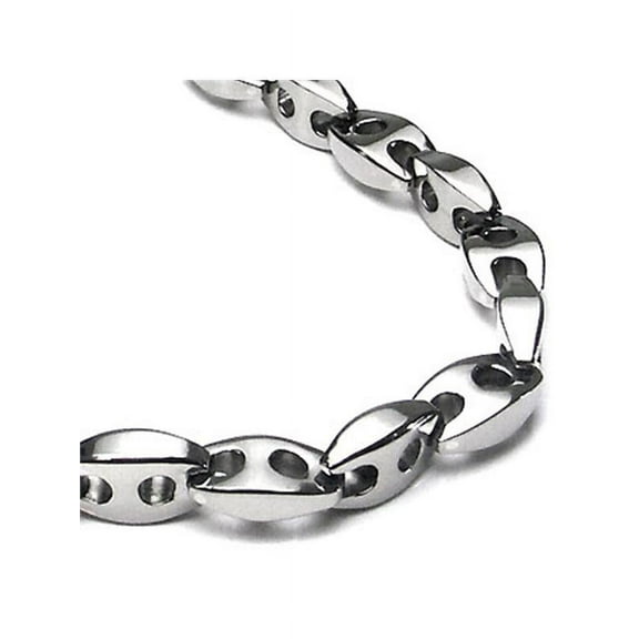 Titanium Kay Titanium Men's 10mm High Polish Finish Chrome Color Link Necklace Chain 16"