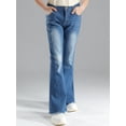 thumbnail image 2 of MSemis Kids Girls Jegging Jeans Bell Bottom Denim Pants Retro Wide Leg Flare Pants 4-14Y Blue 14, 2 of 7