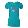 thumbnail image 2 of Fight Cancer Ribbon Womens Slim Fit Junior Tee, Tahiti Blue, Small, 2 of 3