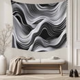 thumbnail image 5 of Abstract Waves Large Tapestry for Bedroom Wall Hanging Tapestry, Black Grey Modern Geometric Striped Ceiling Backdrop Tapestries Poster Blanket Wall Decor for Teens Room Living Room Dorm 85" x 90", 5 of 8