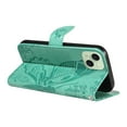 thumbnail image 5 of Dteck Pattern Case for iPhone 15 Plus,Magnetic Leather Butterfly Floral Embossed Flip Case Card Slots Wallet Stand Cover with Wrist Strap for iPhone 15 Plus,Green, 5 of 7
