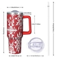 thumbnail image 2 of Red Christmas Snowflake Pattern Tumbler with Handle and Lid,40oz Double Wall Vacuum Insulated Tumbler,Cups Gift for Women and Men, 2 of 7