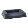 thumbnail image 2 of Happy Hounds Millie Medium Sherpa Sofa Style Dog Bed, Blue Steel, 2 of 6