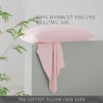 thumbnail image 2 of TOSMO Luxury Pillow Case Set of 2, Viscose Made from Bamboo OEKO-TEX, Silky Soft, Breathable & Cooling Pillow Cases with Envelope Closure (Standard, Pale Pink), 2 of 6