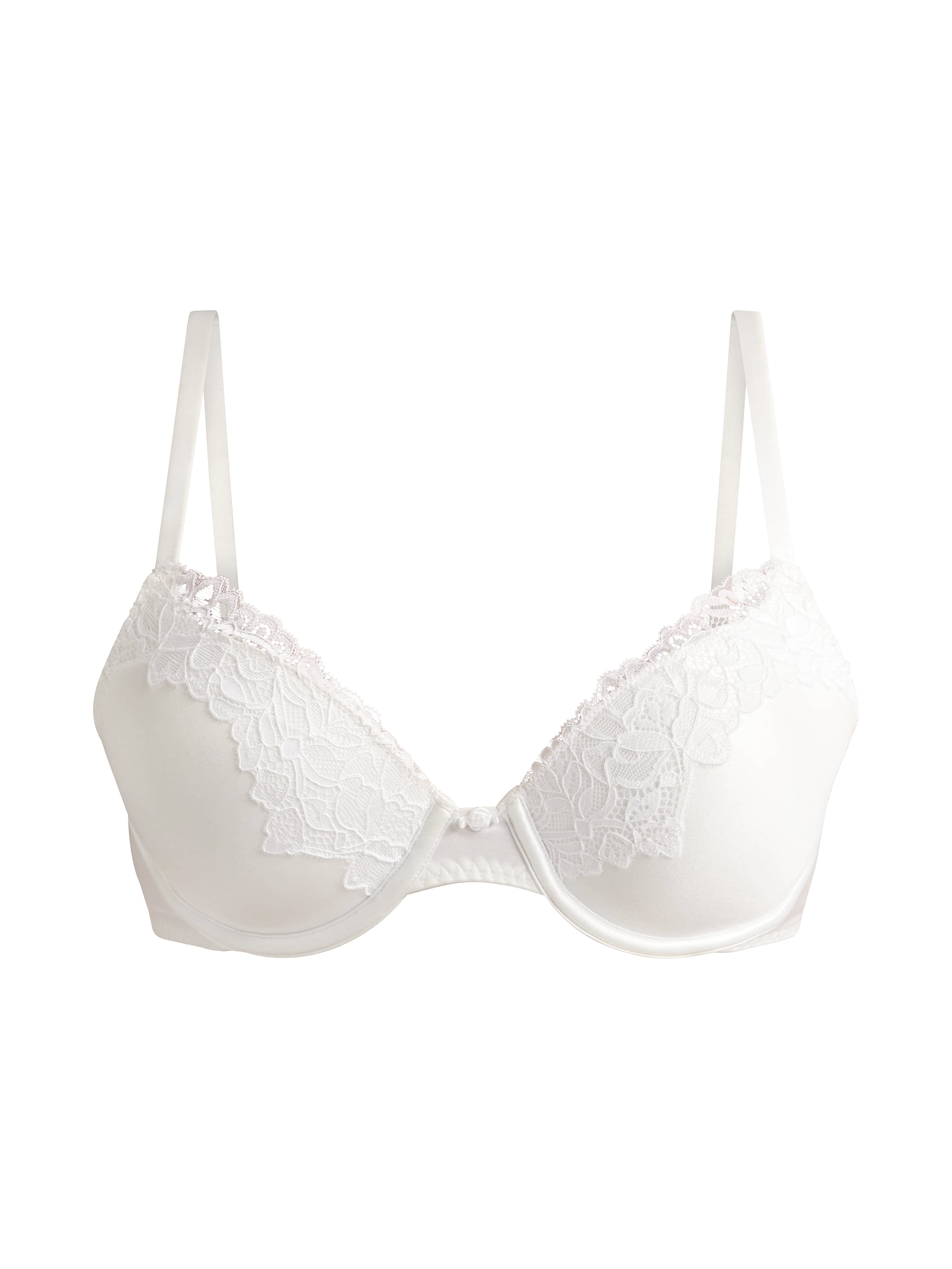 Joyspun Women's Bridal Satin Push Up Bra with Lace Trim, Sizes 34B-40C