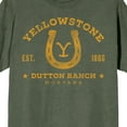 thumbnail image 2 of Yellowstone Horseshoe Logo Adult Monterrey Sage Crew Neck Short Sleeve T-shirt-Medium, 2 of 7
