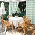 thumbnail image 3 of Outdoor Curtains for Patio Waterproof Light Green Buffalo Check Plaid Indoor/Outdoor Curtain Tiebacks Farmhouse Style Privacy Sun Block Grommet Drapes for Pergolas Gazebo Porch 2 Panel 54x95 Inch, 3 of 9