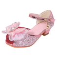 thumbnail image 3 of WUXIAN Child Little Girls Sandals Shoes Closed Toe Heels Wedding Party Shoes Sequins Bow For Toddler Lovely Baby Footwear, 3 of 9