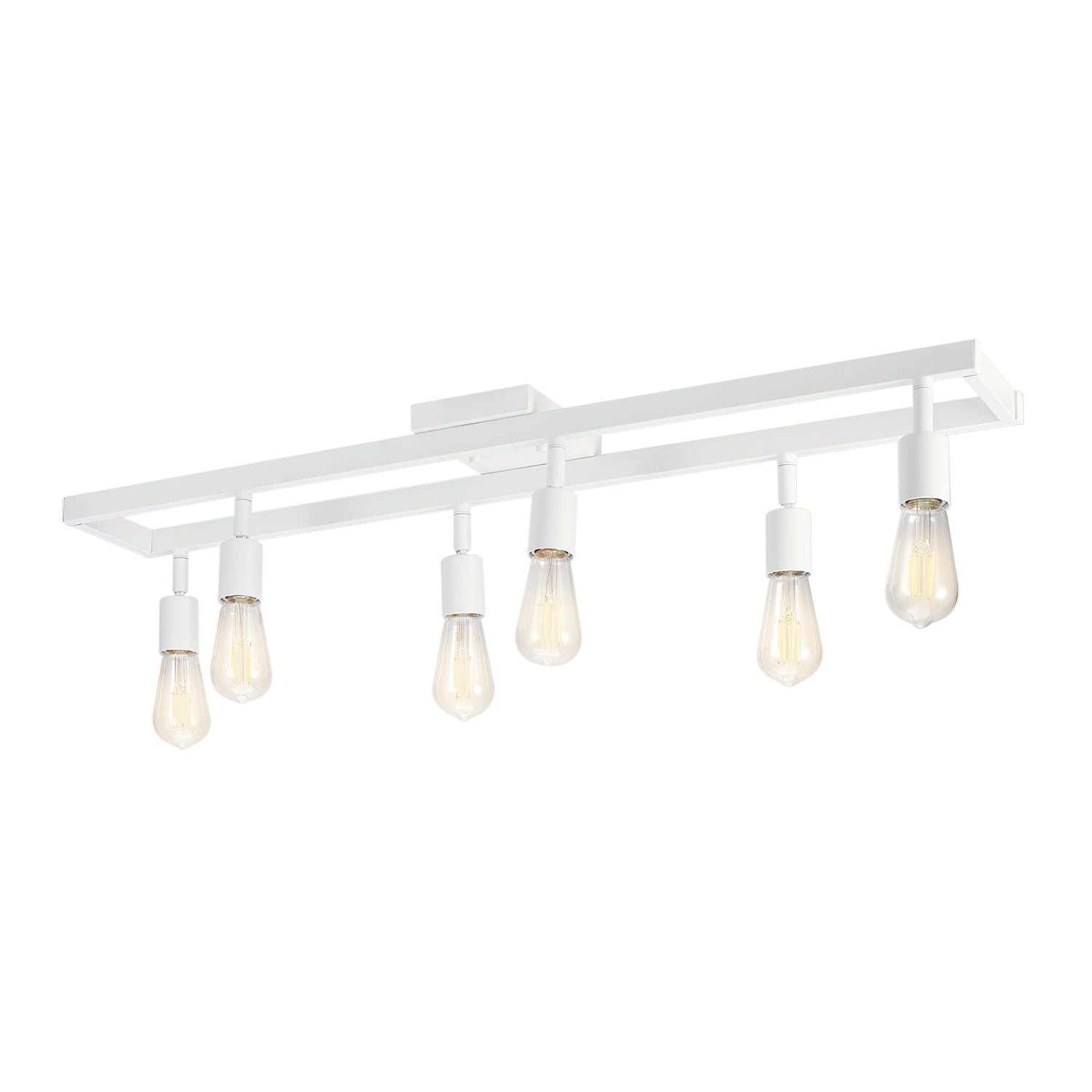 Globe Electric Farmhouse Style 36" 6-Light Matte White Track Light Pivoting Track Heads