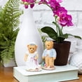 thumbnail image 2 of Blue White Married Bear Couple 4.25 inch Resin Decorative Tabletop Figurine Set, 2 of 2