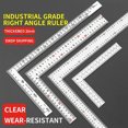Square Drafting Ruler L Square Ruler Stainless Steel 90 Degree Measuring Tool with Double ...