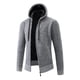thumbnail image 3 of Cárdigan con cremallera de invierno para hombre, suéter de punto de manga larga sencillo con capucha, chaqueta informal gruesa de polar, 3 of 5