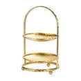 thumbnail image 2 of Soporte para pastel de frutas, plato, bandeja para alimentos, estante de exhibición de metal, dorado, 2 niveles Golden 2 Tier, 2 of 8
