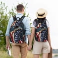 thumbnail image 5 of Honeii American Flag Print Canvas College Laptop Backpack, Durable Rucksack Travel Notebook Bag School Backpack Book Bag for Men Women-Medium, 5 of 7