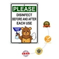 thumbnail image 4 of Please Disinfect Before And After Each Use safety precaution aluminum metal sign 18"x24", 4 of 5