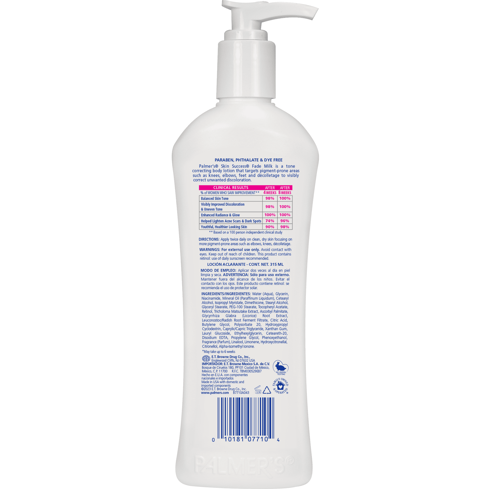 Palmer's Skin Success Anti-Dark Spot Fade Milk Body Lotion for Dry, Uneven Skin Tone 10.6 fl.oz.