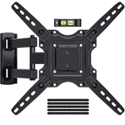 MountFTV Full Motion TV Wall Mount Bracket for 26-65 inch TVs, Holds up to 77 lbs, Corner TV Wall Mount Bracket with Swivel, Leveling and Extension