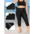 thumbnail image 2 of Sociala Womens Plus Size Capris High Waist Swimwear Bottoms Long Swim Shorts Tankini Bottom, 2 of 9