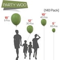 thumbnail image 2 of PartyWoo Retro Green Balloons, 140 pcs Olive Green Balloons Different Sizes Pack of 18 Inch 12 Inch 10 Inch 5 Inch Balloons for Balloon Garland as Baby Shower Decorations, Birthday Decorations, 2 of 5