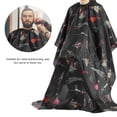 thumbnail image 1 of Yosoo Cape de Coupe de Cheveux Noire avec Rayures Rouges pour Salon, Coiffeur, Adulte, Tablier de Salon, 1 of 6