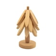 thumbnail image 3 of Salvamanteles de madera con forma de árbol, creativos y plegables, juego de manteles individuales con forma de árbol, posavasos de árbol de Navidad pa Haya 3 capas, 3 of 9