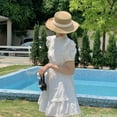 thumbnail image 5 of Sombrero de 56-58cm de circunferencia para mujer, sombrero de paja serpentina, sombrero plano de verano, protector solar, sombrero para sol de playa para vacaciones en la playa, 5 of 5