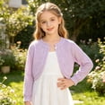 thumbnail image 7 of WQNVRNR Girls Button Cardigan- Lightweight Fashion Cute Fall Long Sleeve Casual Tops Purple Size 4, 7 of 7