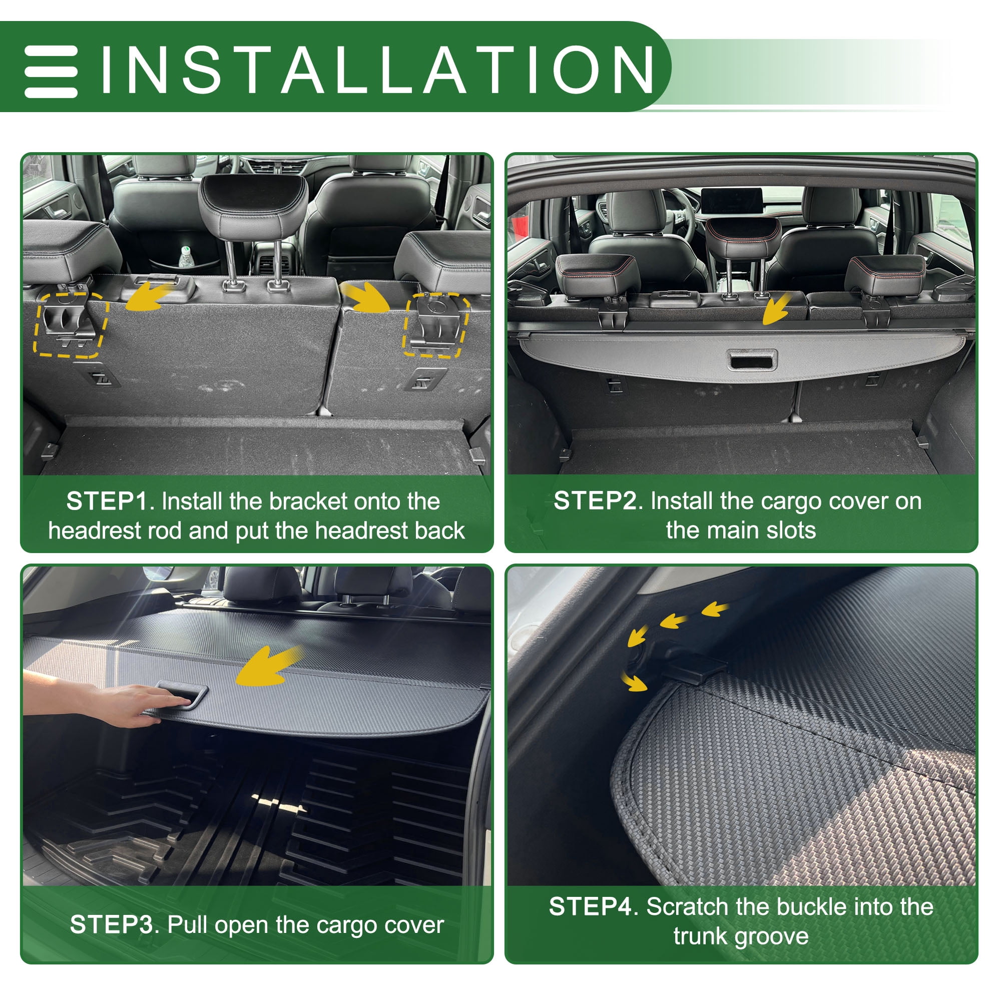 Unique Bargains Retractable Cargo Cover for Ford Bronco Sport 2021-2025 Rear Trunk Shade