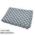 thumbnail image 5 of Navy Floor Pillow Lounger Cover, Nautical Pattern with Anchor and Windrose in Rope Stripes Navigation Sea Adventure, Nap Mat Printed Fabric Case for 5 Pillows, 88" x 36", Indigo White, by Ambesonne, 5 of 5