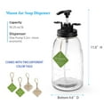 thumbnail image 4 of Glass Laundry Detergent Bottle Dispenser, Two 50oz Farmhouse Mason Jar Style with Pump, Black Lid, 4 of 6