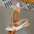 thumbnail image 2 of Women's Pointed Toe Closed Toe Flat Sandals Soft Sole Embroidered Floral Casual Shoes Versatile Spring Summer Single Shoes Beige 7(39), 2 of 9