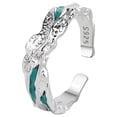 thumbnail image 1 of S925 Ajustable Swivel Anillo de Plata Anillo Abierto Irregular Frill Doble Textura Anillo para Mujeres, 1 of 4