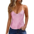 thumbnail image 4 of Aihuaihua Sparkling Carnival Sequin Camisole Elegant Loose Fit Sleeveless Tank Top For Women Casual Comfortable Daily Wear, 4 of 5