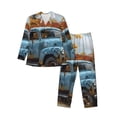 thumbnail image 1 of Fotbe Rustic Vintage Truck Autumn Pijama de Hombre con Estampado de Manga Larga, Conjunto de 2 Piezas, Ropa de Dormir Suave y Cómoda con Bolsillos-Large, 1 of 7
