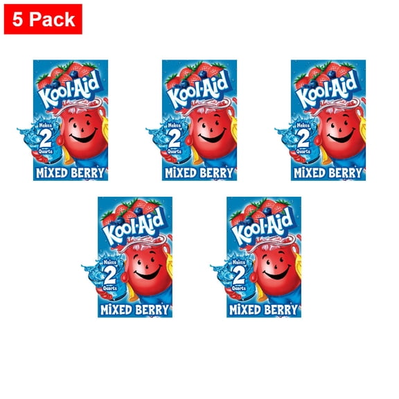 Kool-Aid Zero Sugar Mixed Berry Drink Mix Packet 0.22 oz - 5 Pack