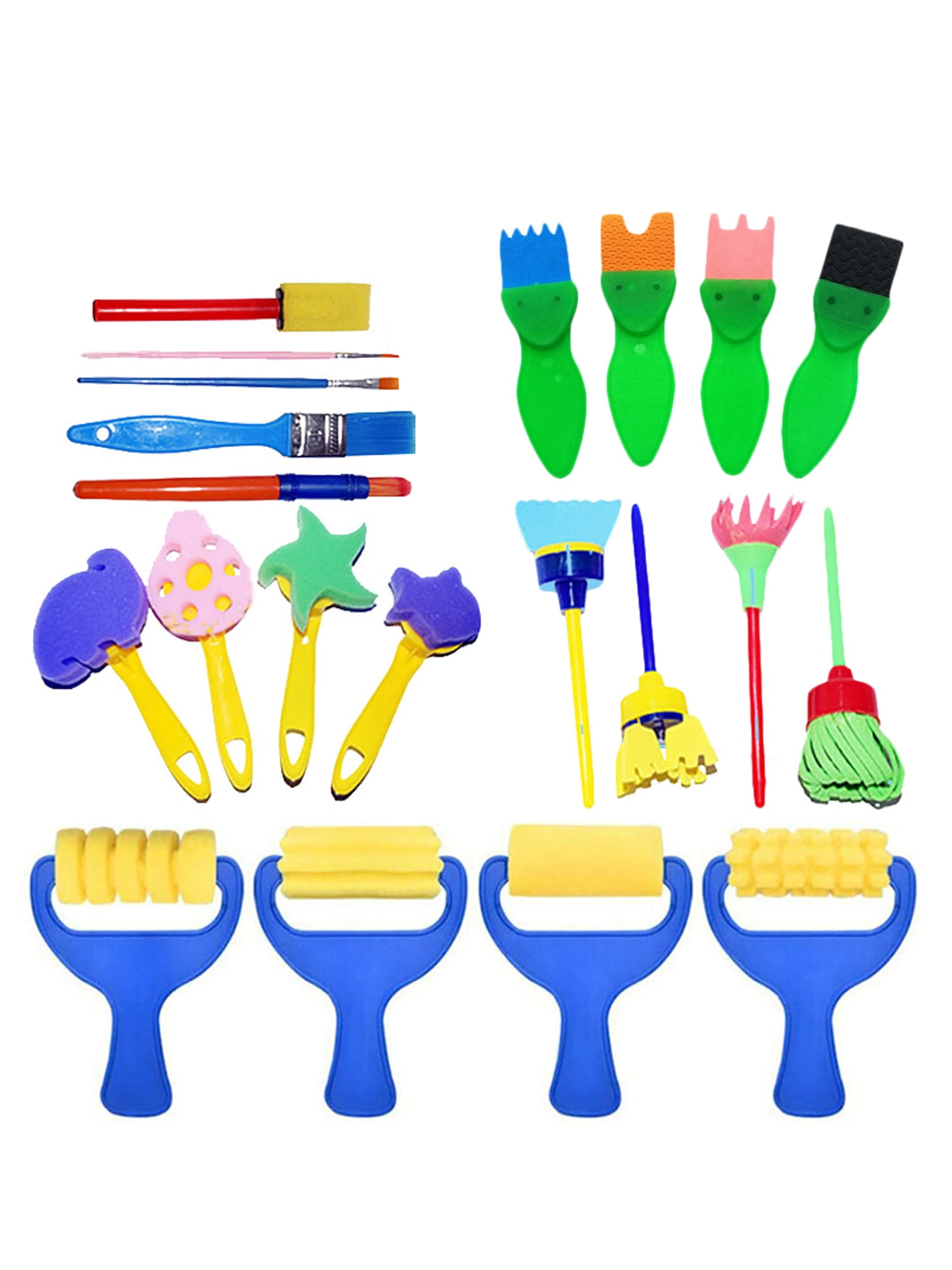 21Pcs Craft DIY Design Drawing Kit Brushes Sponge Painting Tools Brush
