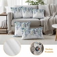 thumbnail image 6 of Green Blue Eucalyptus Leaves Outdoor Waterproof Pillow Covers, Summer Botanical Weeping Decorative Square Throw Pillowcase Sofa Cushion Sham for Patio/Couch/Chair, 24"x24" 2 Pack, 6 of 8